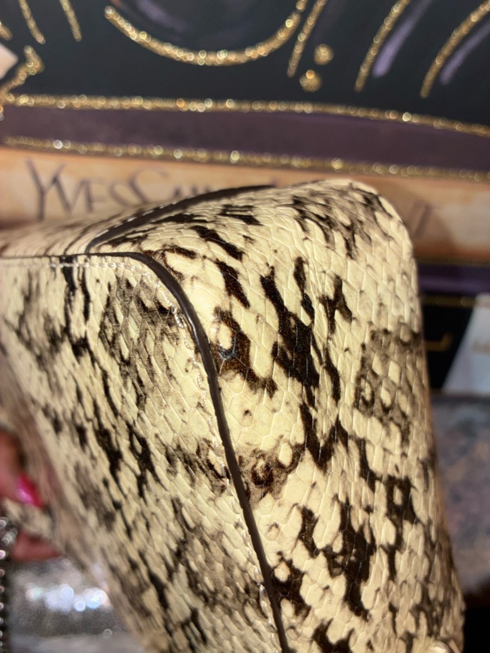Michael Kors Beige and Brown Snake-Print Crossbody Bag - Picture 7 of 9
